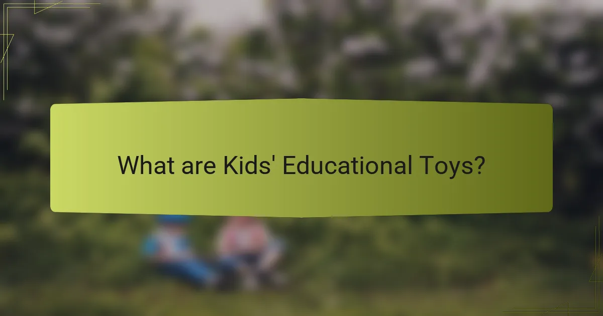 What are Kids' Educational Toys?